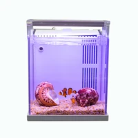 desktop mini acrylic aquarium back filtration system desktop decoration holiday gifts plastic goldfish betta fish tank