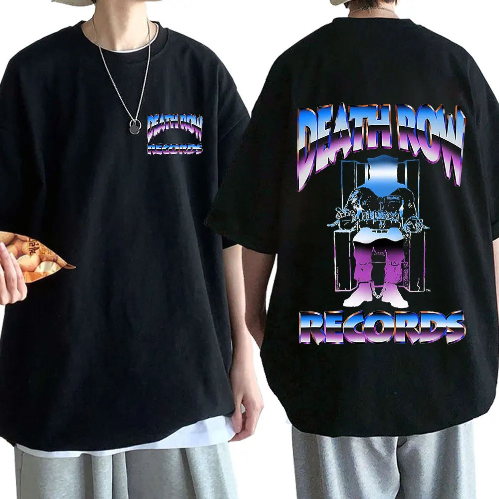 

Футболка Мужская/женская с коротким рукавом, винтажная рубашка в стиле хип-хоп, с рисунком фильма «Death Row», 2 пакка, уличная одежда