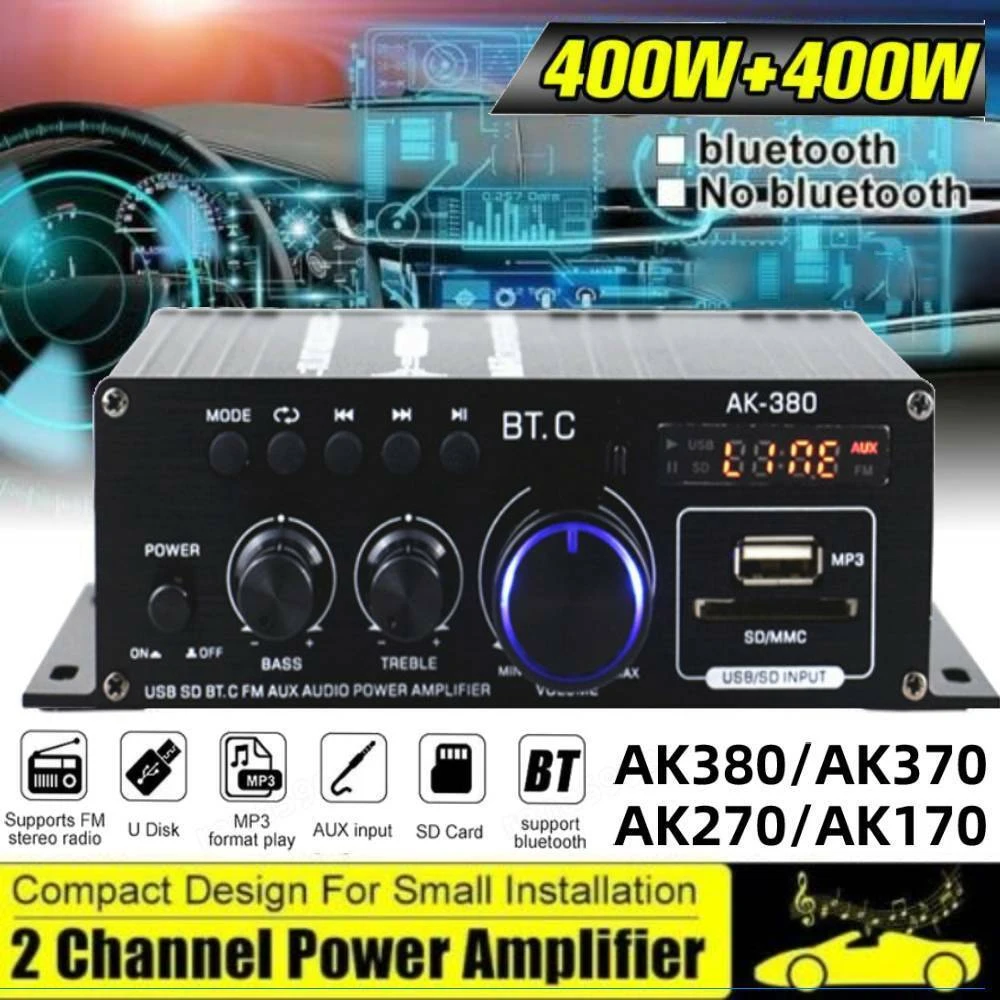 

Усилитель мощности AK380/G8/AK370/AK270/AK170, 800 Вт, 12 В