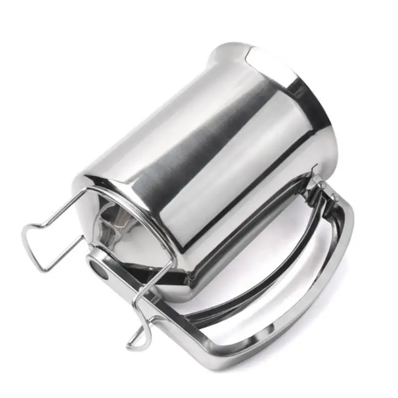 

Handheld Pancake Batter Dispenser With Lid Stainless Steel Professional Batter Funnel Kitchen Tool For Baking Cake Cupcakes