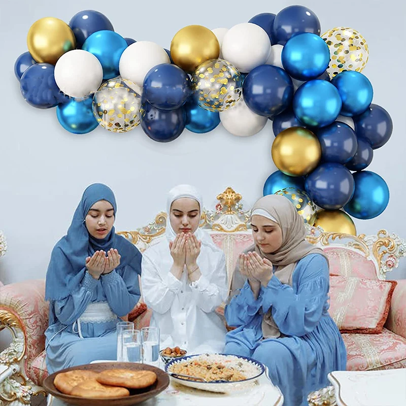 

Синий яркий костюм счастливый ИД Мубарак праздничный Декор шарик Рамадан кареем исламский мусульманский декор для вечеринки Ид Аль Адха ба...