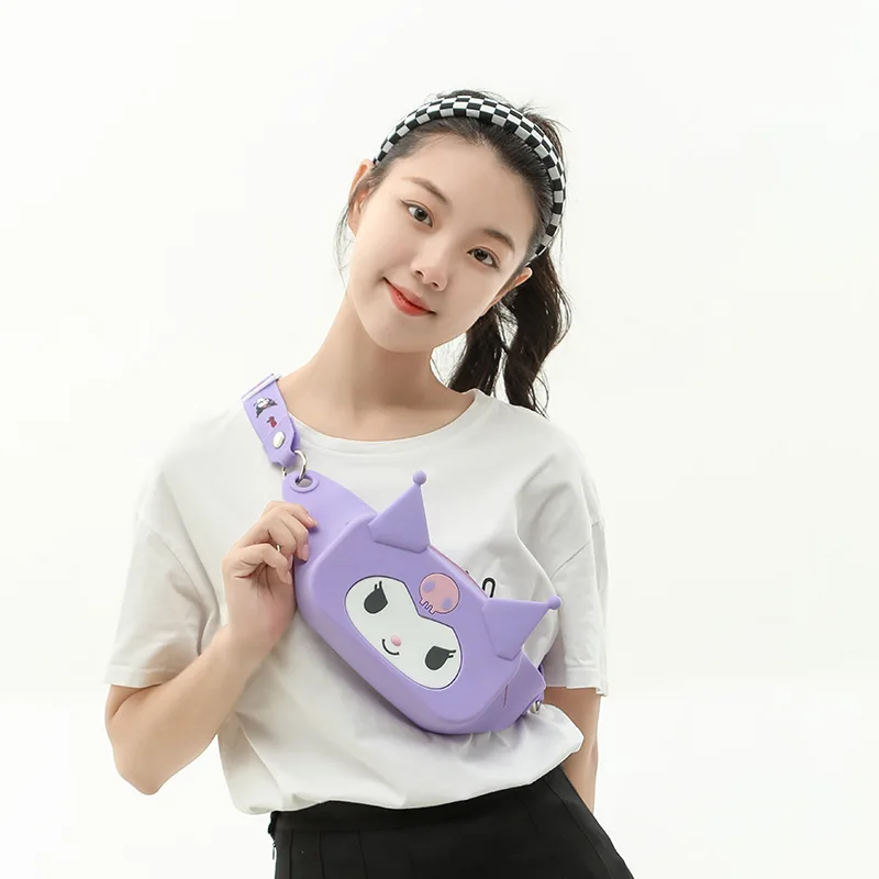 

Kawaii Hellokitty Waist Bag Sanrio Cartoon Mymelody Kuromi Cinnamoroll Casual Chest Bag Student Diagonal Casual Bag