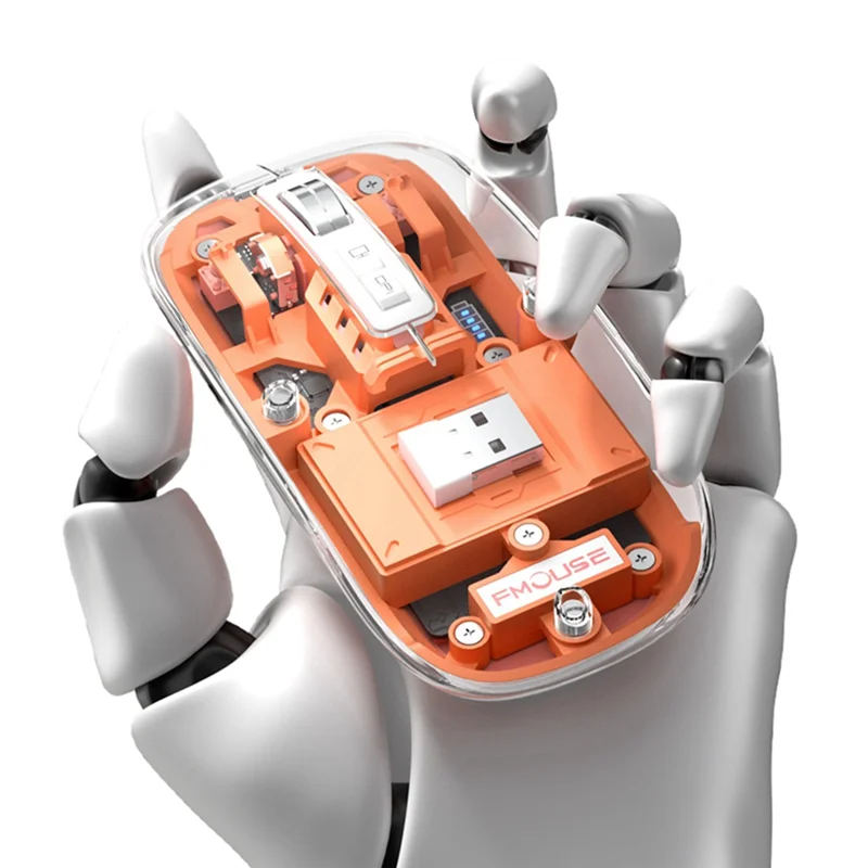 Прозрачная игровая мышь FMOUSE беспроводная Bluetooth-мышь с подсветкой RGB