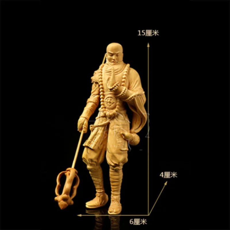 15x6 4 фигурка Будды из самшита ручной работы: статуя монаха кунг-фу миниатюрное