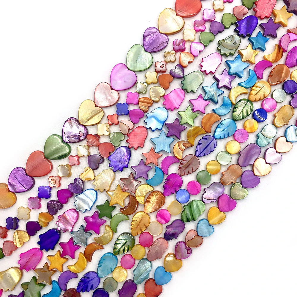 Натуральные пресноводные окрашенные бусины в виде ракушек 8-15 мм без выцветания