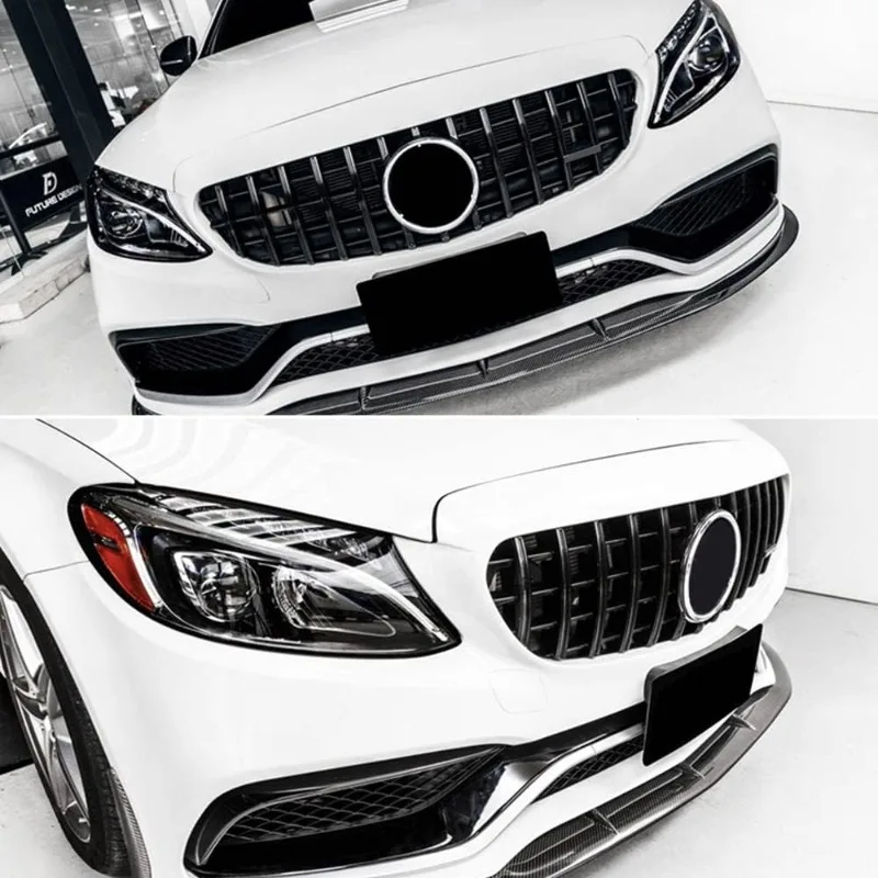 

GTR Style Car Front Bumper Grill Grille for Mercedes Benz C-Class W205 Black/Silver (without Camera Models)