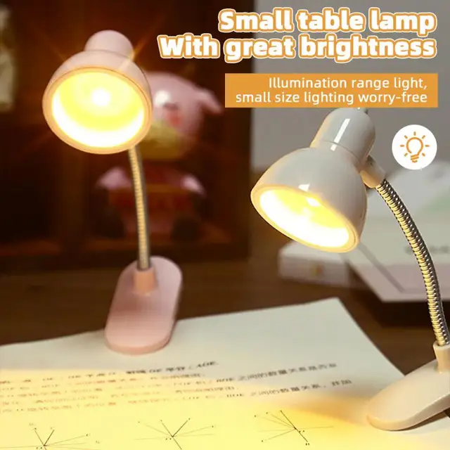 LED Eye Protection Book Night Light Adjustable Mini Clip-On Study Desk Lamp Battery Powered Flexible For Travel Bedroom Reading 2