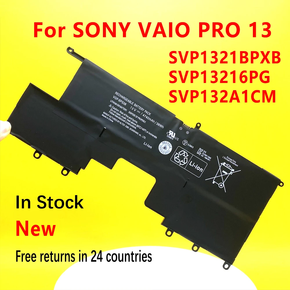 

NEW VGP-BPS38 36Wh Laptop Battery For SONY VAIO PRO 13 SVP1321BPXB SVP13216PG SVP132A1CM BPS38 7.5V 4740mAh High Quality