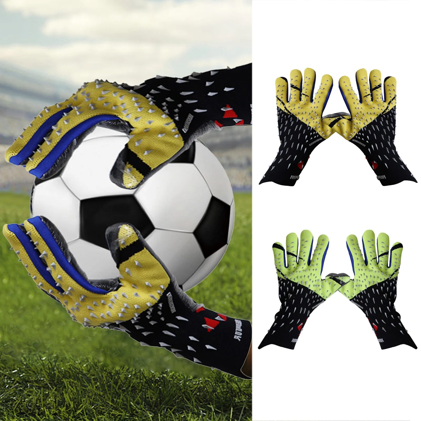 

Size 8-10 Professional Soocer Goalkeeper Gloves Goalie Football Gloves Goleiro Man Training Strong Protection Latex Gloves