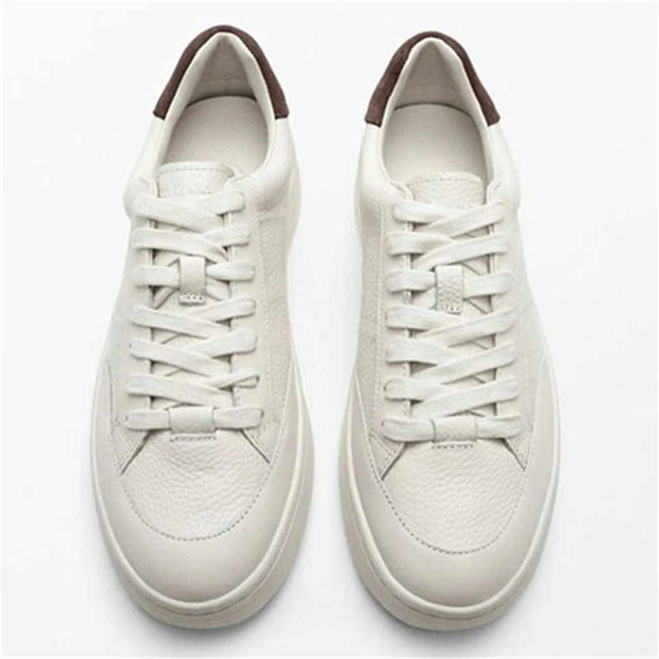 2023 Spring Summer Genuine Leather Lace-Up Sneakers Women Canvas Shoes Woman Casual Sports Shoes Female Flats Trendy Footwear