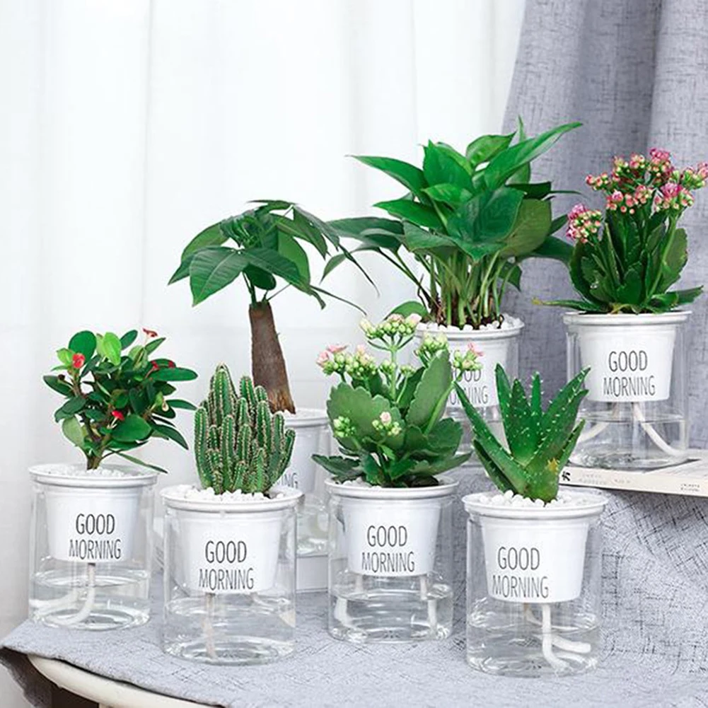 

Flowerpot Plants Pots Hydroponic Self-watering Flower Pot Automatic Water Absorption Modern Decorative Pot Garden Supplies