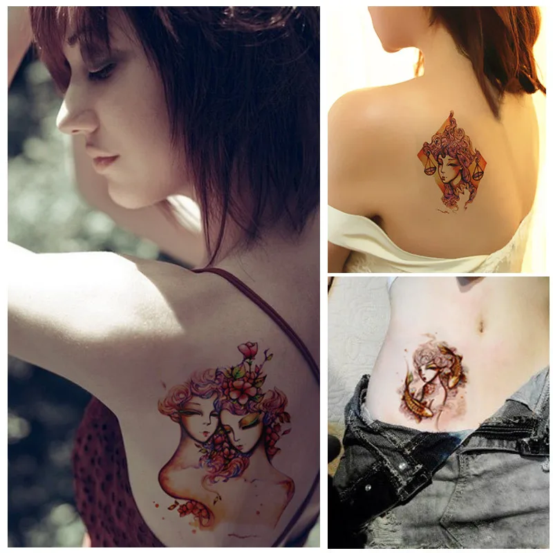 

1 PC Disposable Tattoo Sticker Arm Half Arm Waterproof Tattoo Sticker Half Arm Painted Animal Flower Arm Lasting