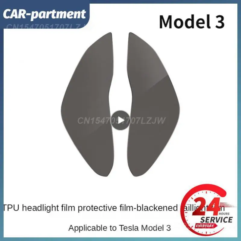 

1 ~ 8 шт., наклейка на переднюю фару автомобиля, прозрачная/дымчато-Черная защитная пленка для передней фары Tesla Model 3 Y 2021 2022