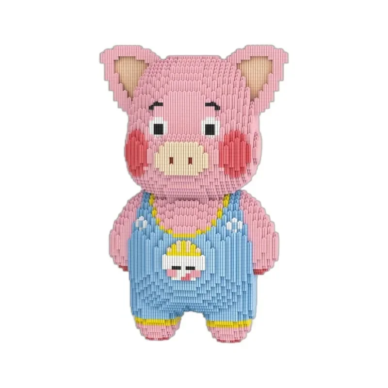 Kawaii Pig Connection Building Block Животное Розовая Свинья 3D Модель Собранная Головоломка