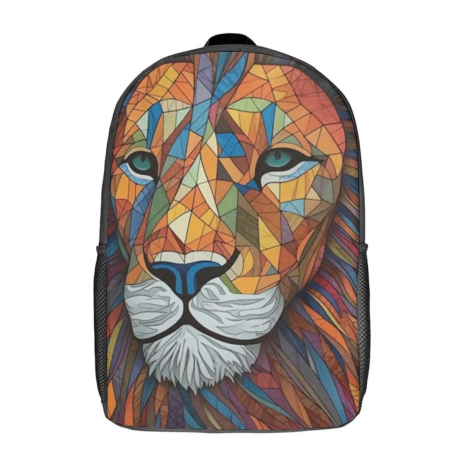 

Lion Backpack Pencil Art Colored Cartoon Women Polyester Hiking Backpacks Lightweight Kawaii High School Bags Rucksack