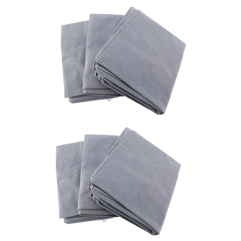 

6Pcs Storage Bag Quilt Clothes Bag Non Woven Fabric Storage Box With Handles Folding