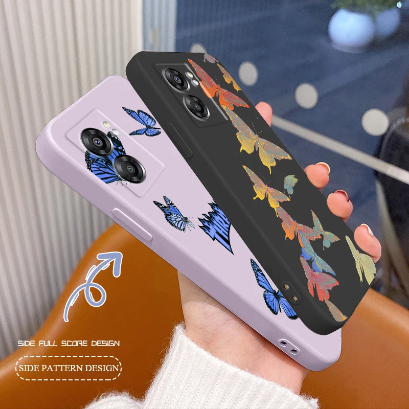 

Beautiful Flower Butterfly Phone Case For OPPO Find X5 X3 Lite F21 A96 A94 A93 A77 A76 A74 A72 A57 A53S A16 A9 5G Liquid Rope