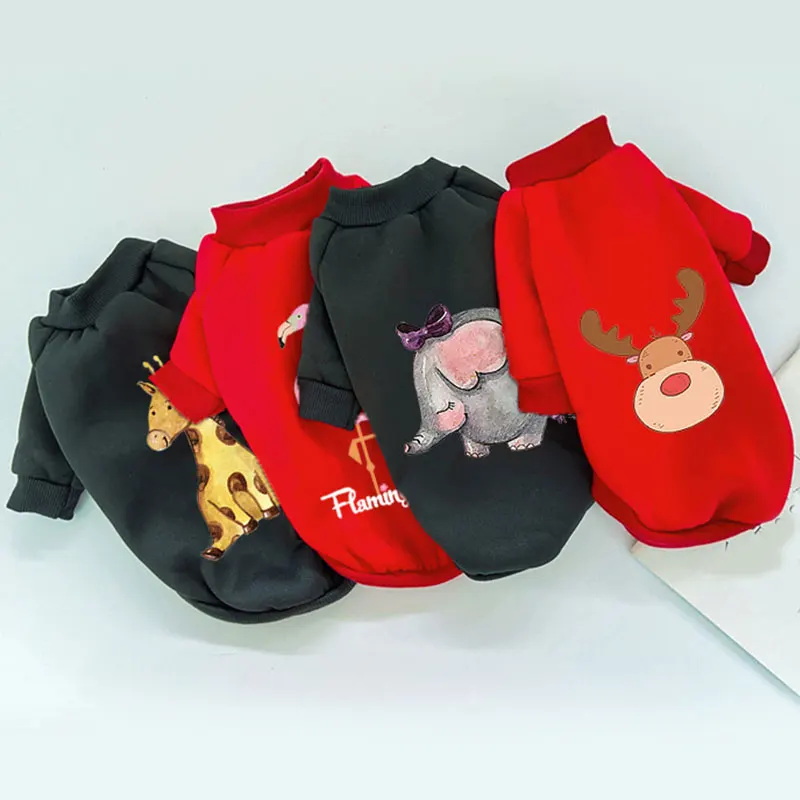 

Dog Clothes Warm Clothing Dog Shirt Pet clothing pet print plus fleece sweater Puppy Dog Accessory Autumn Winter Comfortable