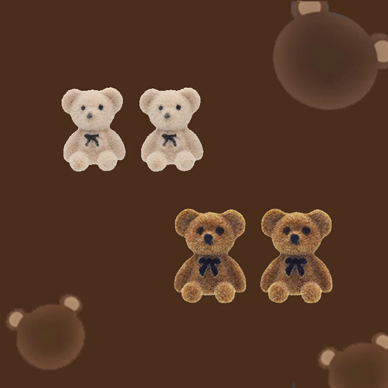 Милые серьги в виде медведя для женщин подростков девочек мишки