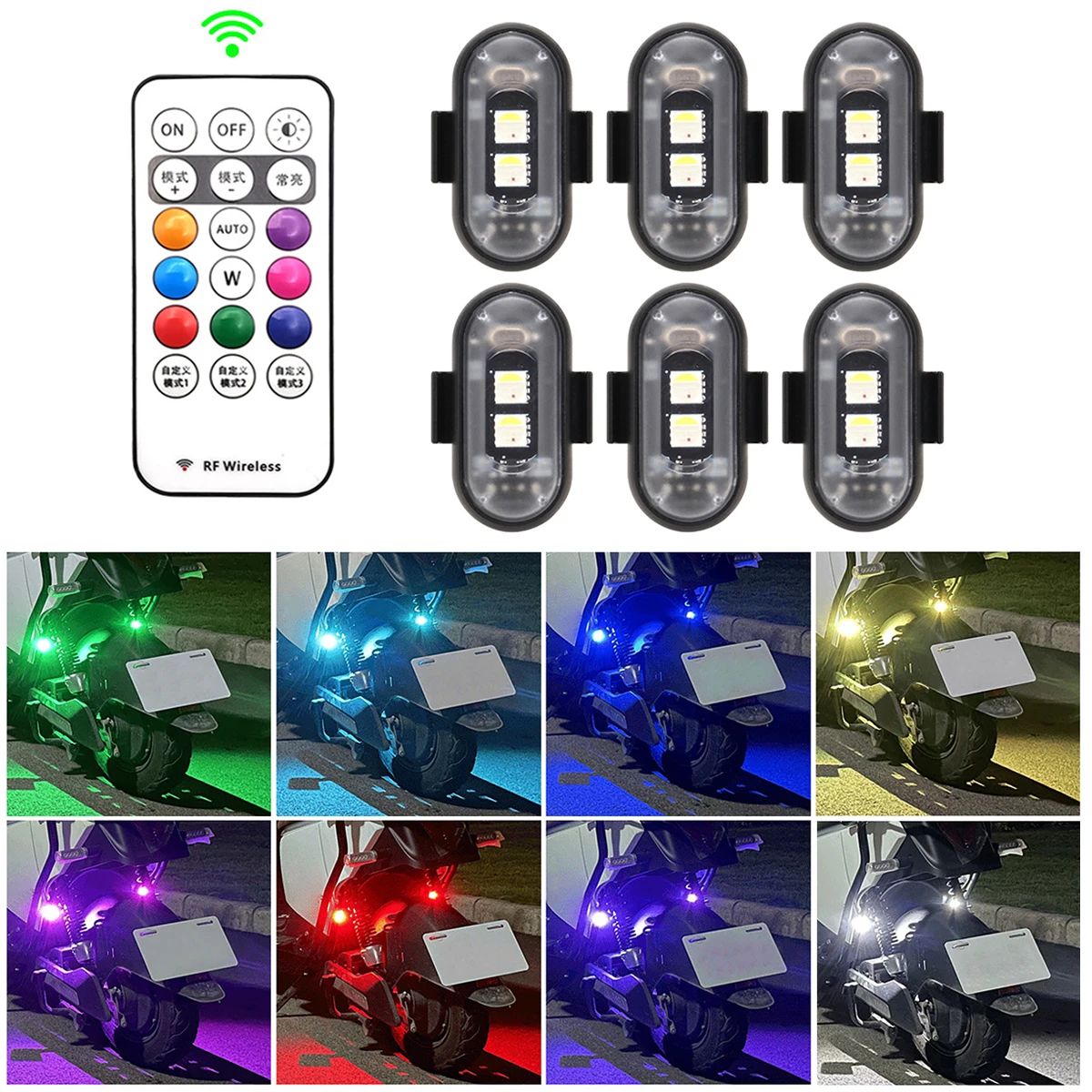 RGB Led Flugzeug Strobe lichter Motorrad Lichter LED Flash Position Drahtlose Licht Flugzeug Flugzeug Hubschrauber Warnleuchten