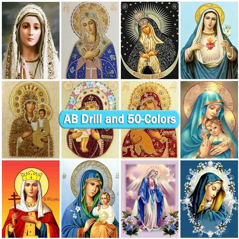 

Diamond Painting 50 Colors DIY Virgin Religion Rhinestone 5D Embroidery Cross Stitch Mosaic Home Decor Handicraft Handmade Kits