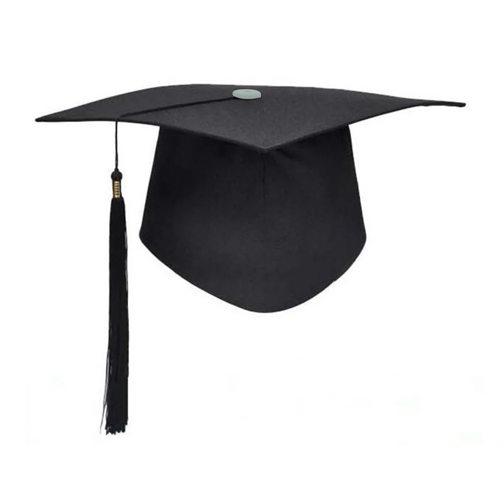 

Graduation Cap Caps Adult Costume Hat Bachelor Black Tassel Matte Party School High Grad Unisex Gown Decor Supplies Ceremony
