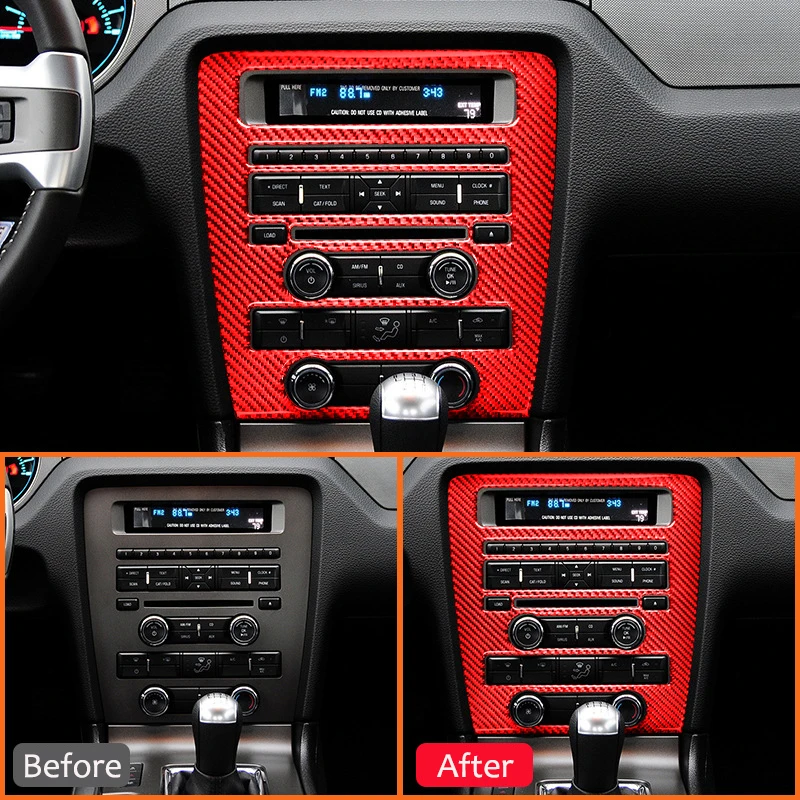 Для Ford Mustang 2009-2013 Автомобильный Центральный интерьер из углеродного волокна GPS