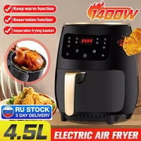 1400w 4 5l air fryer oil free health fryer cooker multifunction smart touch lcd deep airfryer french fries pizza fryer 110v220v