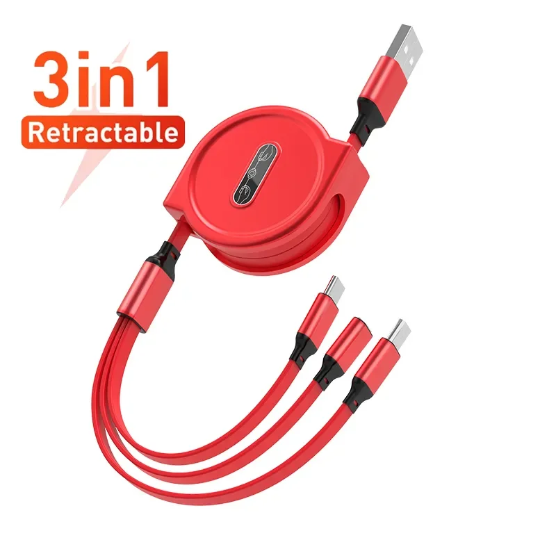 

2023 trend charging type c cable phone charger micro usb for xiaomi redmi note 10s in 1 retractable usb cable for iPhone 11 12