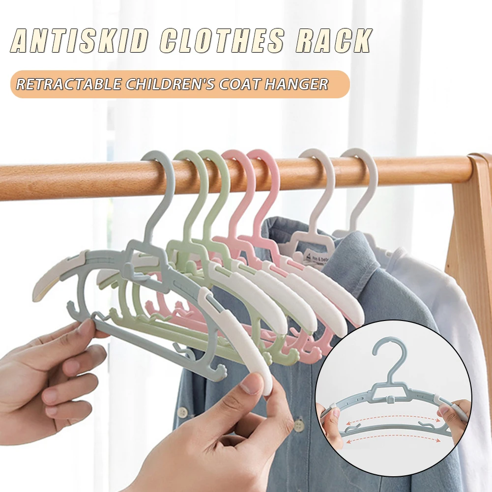 

Telescopic Clothes Hanger Non-slip Non-marking Clothes Support Home Multi-function Dry & Wet Clothes Drying Racks For Baby Kids