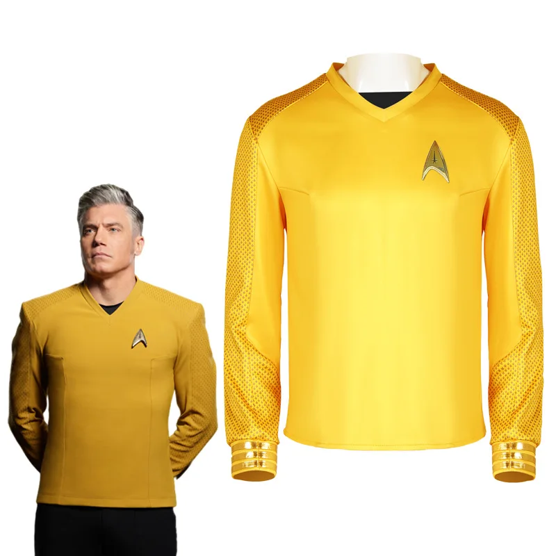 

Star Movie Cosplay Trek Generations Coat Strange New Worlds Captain Christopher Pike Shirt Uniform Costume Party Carnival Suit