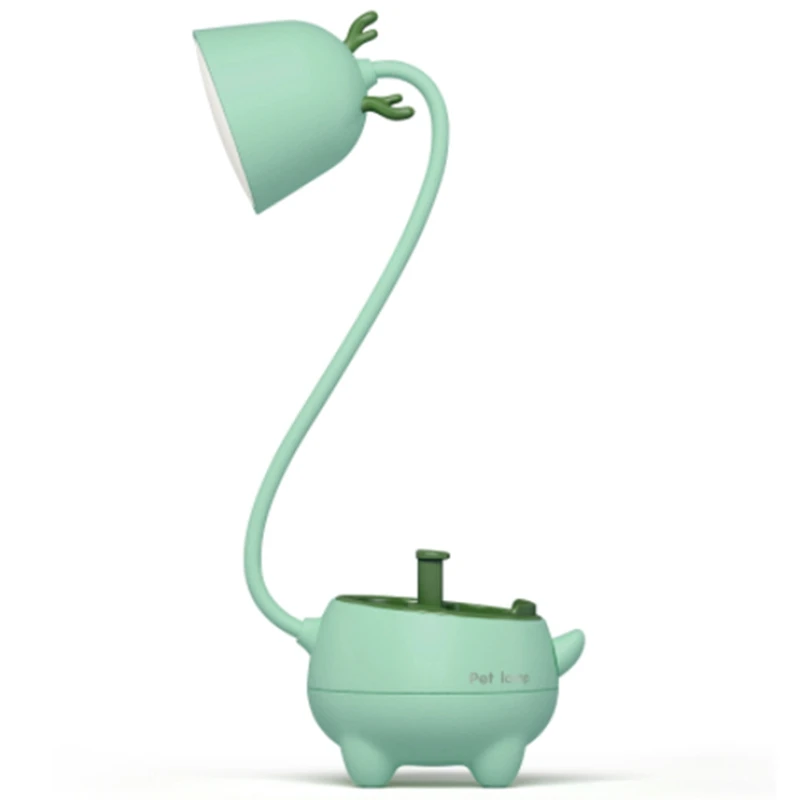 

Светодиодная настольная лампа для учебы, без мерцания, защита глаз, Студенческая настольная лампа, милая форма, плавное затемнение, светиль...