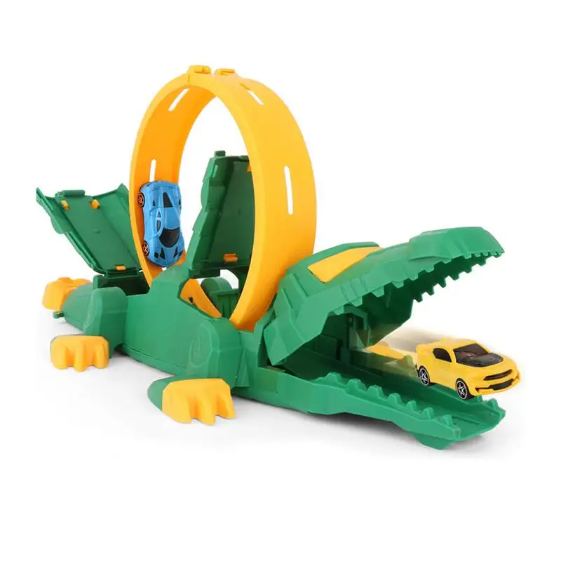 

Гоночный автомобиль с крокодиловой дорожкой, игрушки для детей, вращающийся на 360 градусов трек-головоломка, модель пускового устройства, рождественские подарки