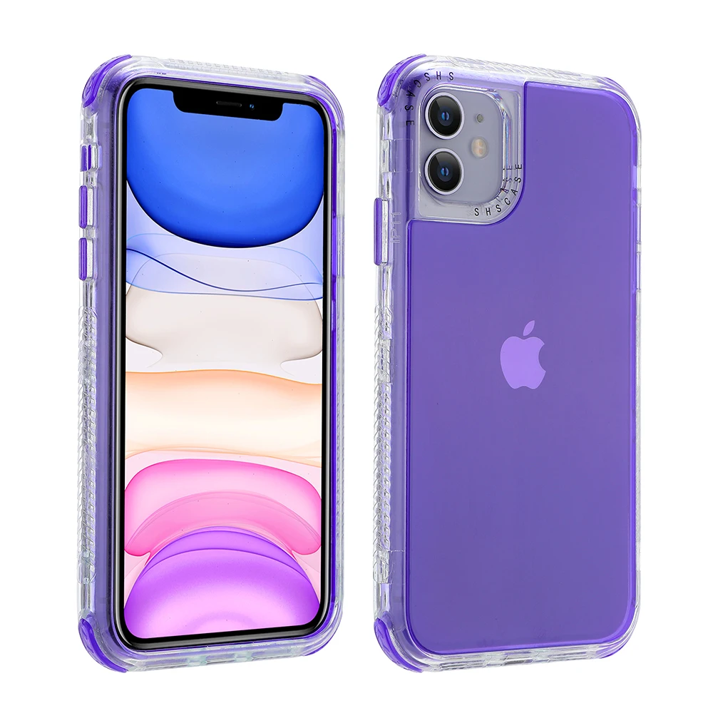 

Shockproof Bumper Candy Color Phone Case for iPhone 13 12 11 Pro XS Max XR X 12Mini 7 8 Plus SE 2020 Transparent Soft Back Cover