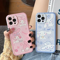 kawaii sanrioed cinnamoroll my melody for iphone12 iphone13 pro silicone phone case anime cute girls heart drop protection case