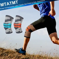 mtatmt 1pcs knee compression sleeve protector brace silicone spring knee pad basketball running sports support kneepad women men