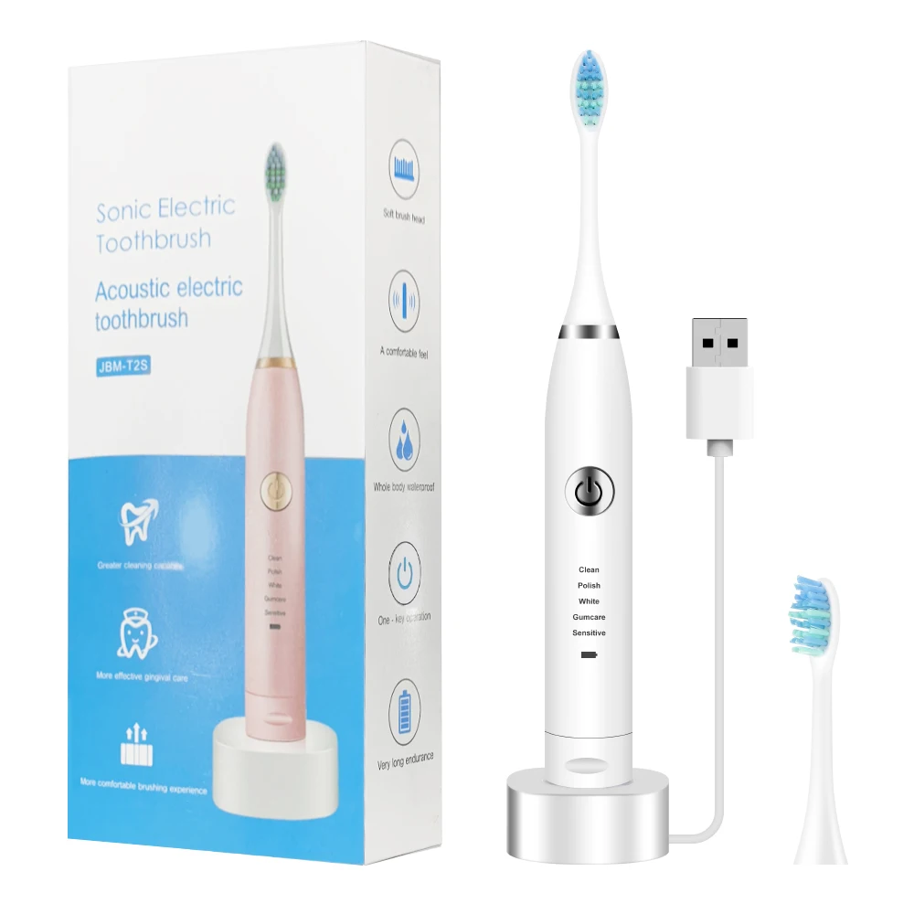 

Portable Electric Sonic Toothbrush Adult Home Tooth Brush 5 Mode Waterproof Rechargeable Teeth Whitening Oral CareTooth Brushes