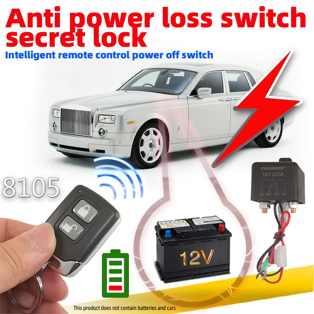 

Remote Control Car Battery Disconnect Switch 12V Manual Or Auto On/Off Battery Disconnect Relay Universal For Car Truck Trailer