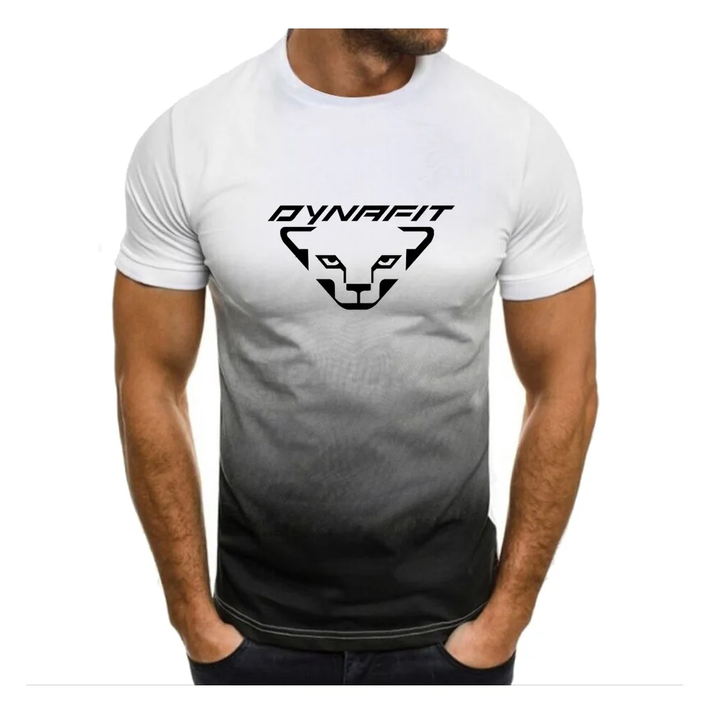 

2023 Summer Gradient T-shirt Top Large Trendy Loose Casual Fashion Comfortable T-shirt Top Crew Neck Short Sleeve Men's Clothing