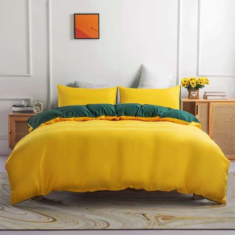 

1 pc housse de couette 220x240 Dark Gray Color Duvet Cover Double Size funda nordica cama 150 Queen/King Size Bed Cover