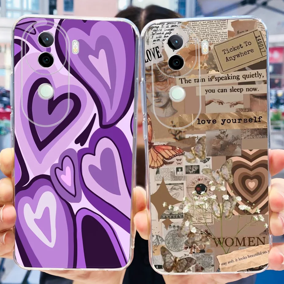 For Vivo V40e Case V40 Pro New Luxury Painted Cover Clear Silicone Phone Lite V 40e VivoV40 Soft Bags