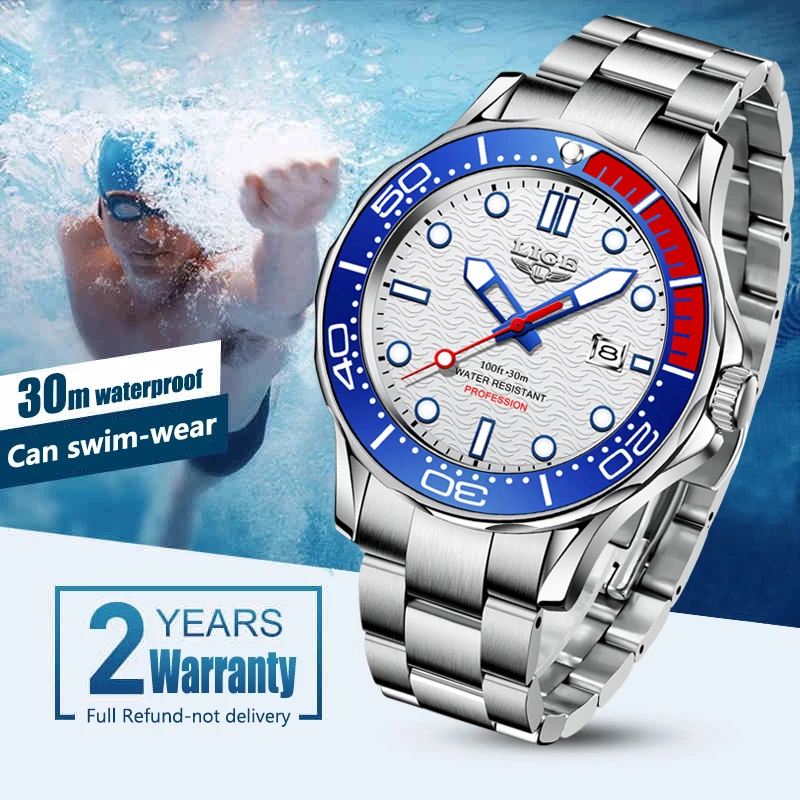 2022 LIGE New Business Mens Watches Top Brand Luxury Dive Watch For Men Waterproof Date Clock Sport Relogio Masculino+Box |