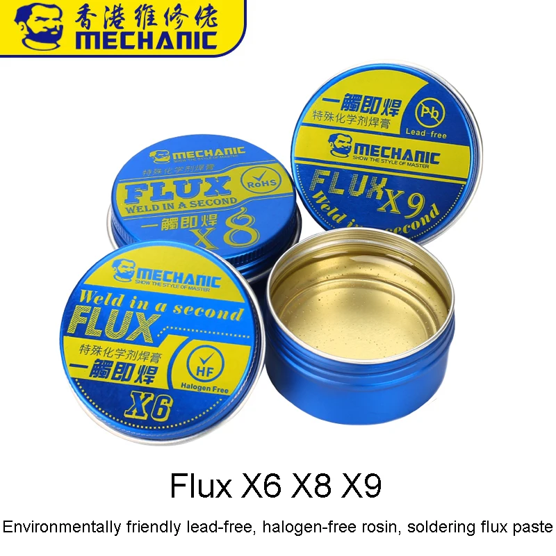 

Mechanic X6 X8 X9 Rosin Flux Solder Paste For Electric Soldering Iron Welding Fluxes 20g for PCB BGA Repair No-Clean
