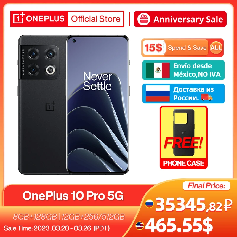 Original OnePlus 10 Pro 10pro 5G Global Rom Smartphone 8GB 128GB Snapdragon 8 Gen 1 Mobile Phones 80W Fast Charging Cellphone