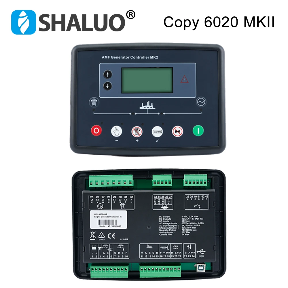 

Панель контроллера Repalce Deep Sea DSE6020 MKII Generat, AMF, автоматический старт, модуль управления сбоем сети, детали генератора 6020 MK2