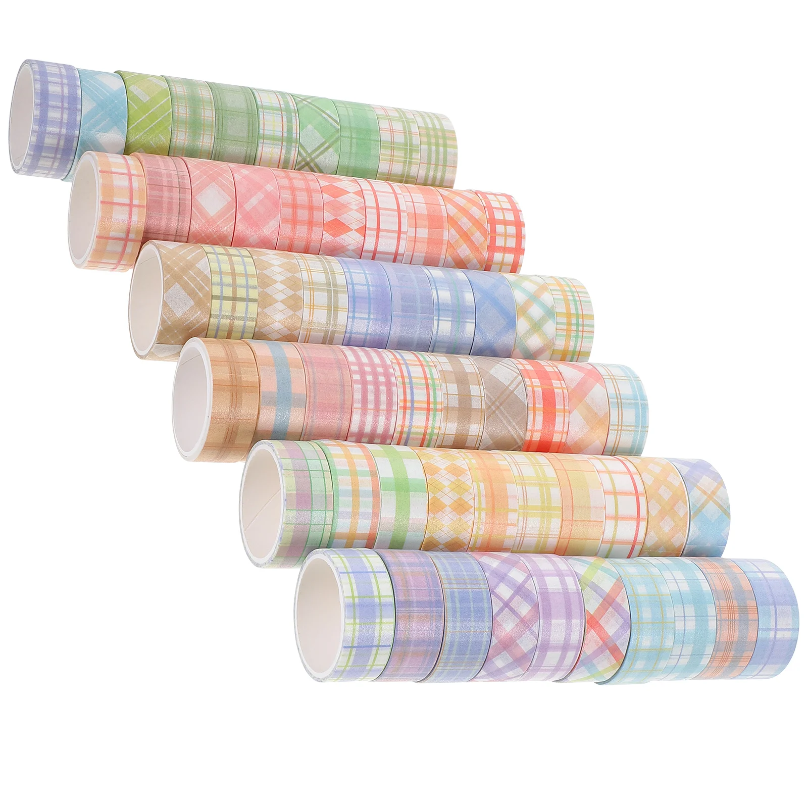 

Tape Paper Washi Gift Diy Decorative Sticker Craft Masking Wrapping Japanese Aesthetic Sets Colored Sticky Checkered Journal