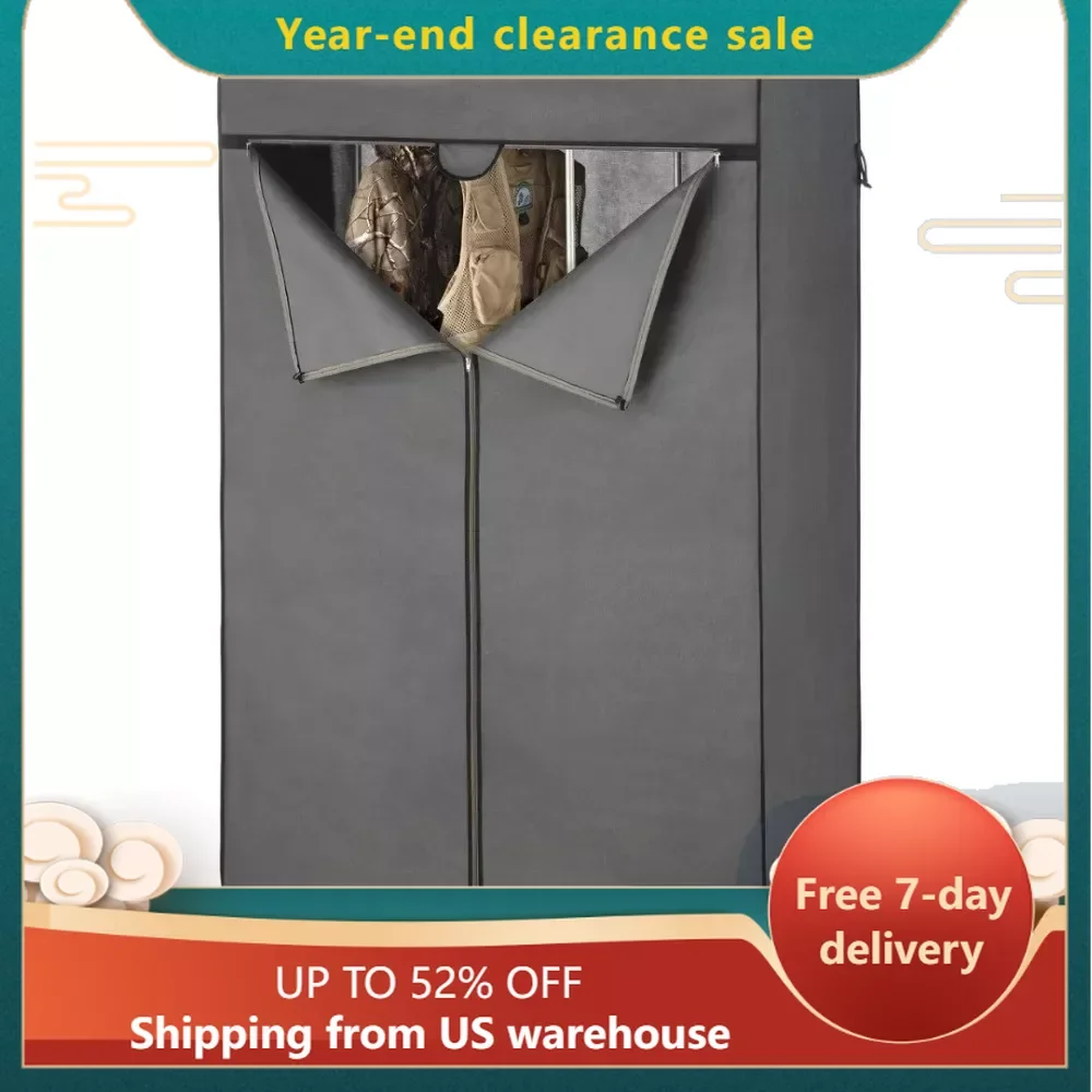 

Deluxe Utility Closet Organizer - 6 Shelves - Metal - Removable Cover Wardrobe Bedroom Free Shipping Coat Rack Rack for Clothes