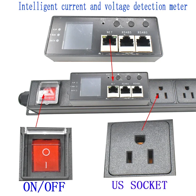 Удлинитель питания PDU блок распределения 2-6AC интеллектуальная сила тока и