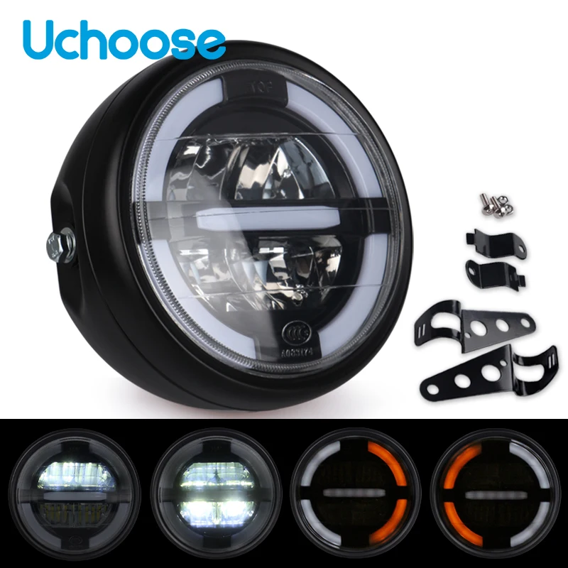 Новый горячий мотоциклетный LED фара с высоким и низким лучом света и дневным светом для Adnoh Ikasawak Ahamay Cafer Racer Victory on.