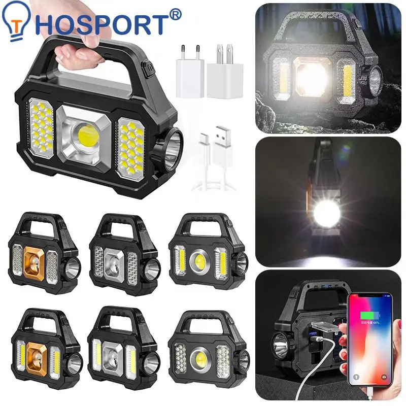 

Портативные перезаряжаемые фонари, водонепроницаемый фонарь с 6 режимами, мощный светильник чный светильник, зарядка через USB, для кемпинга,...